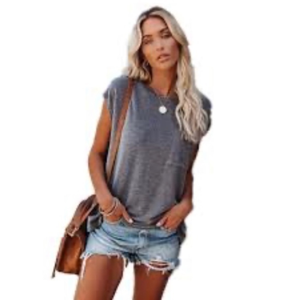 Kenneth Cole Gray Sleeveless T-shirt size small